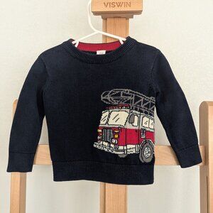 GAP Fire Truck Knit Navy Sweater